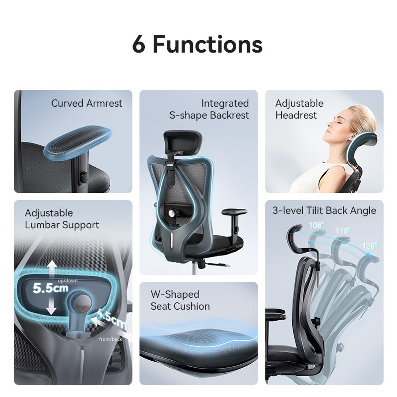 Sihoo M18 Ergonomic Office Chair with Soft Cushion & Spine Support