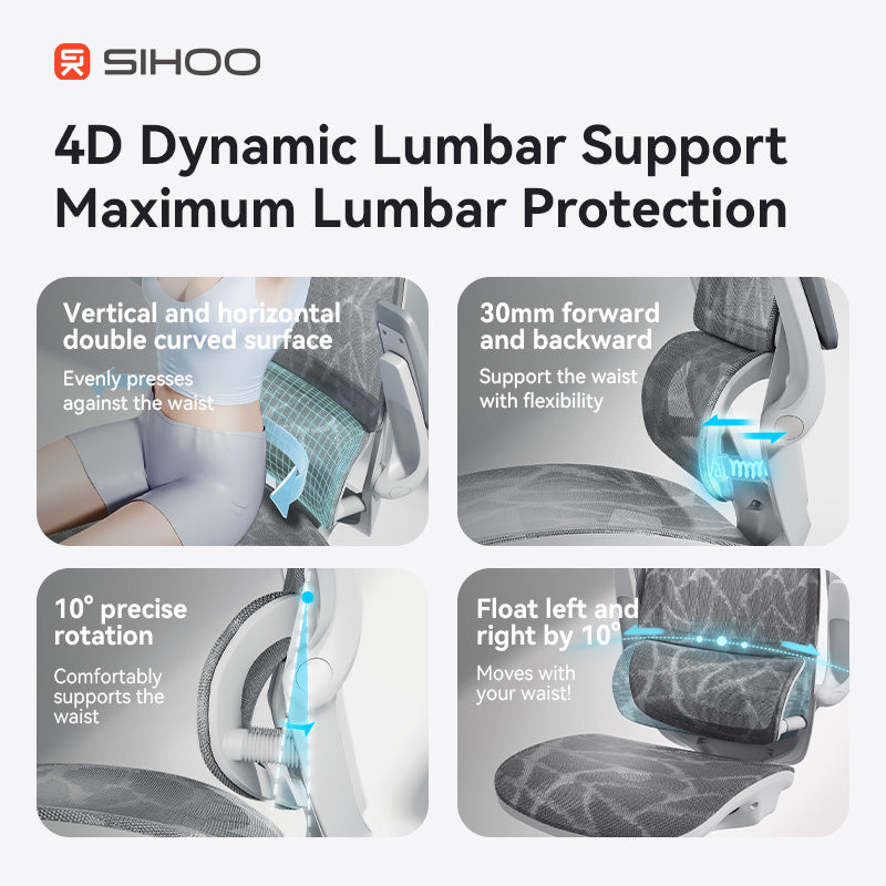 Sihoo M59AS Space-Saving Ergonomic Office Chair with Flip-Up Arms