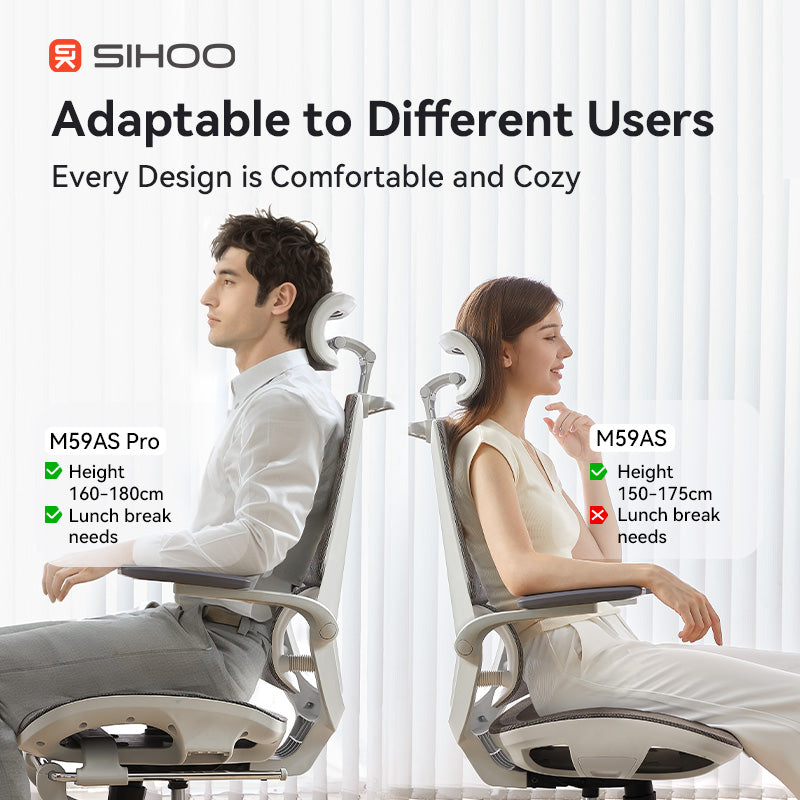 Sihoo M59AS Space-Saving Ergonomic Office Chair with Flip-Up Arms